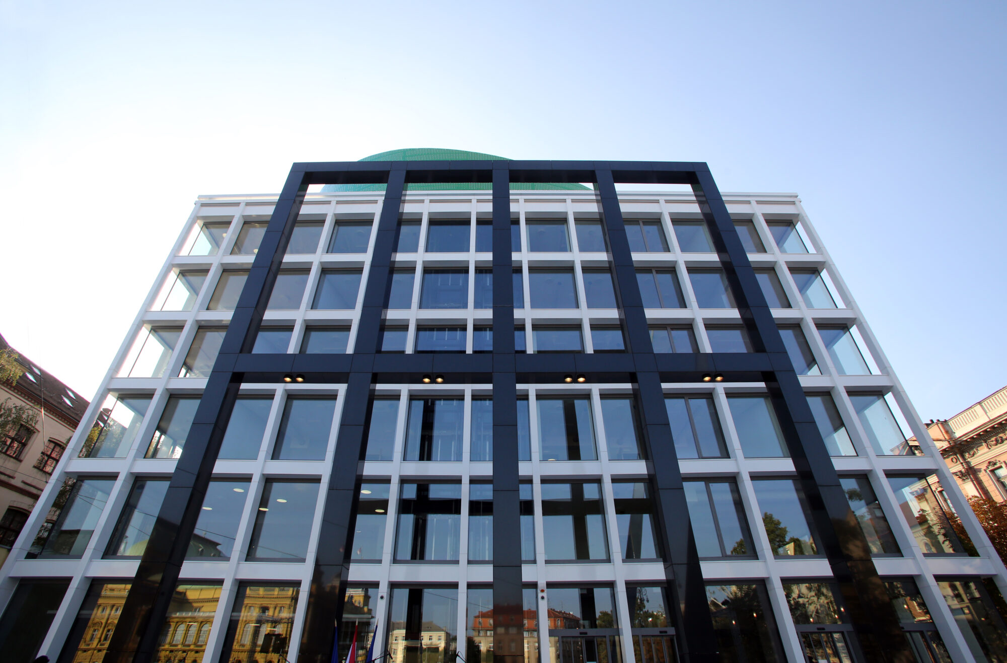 modern building looking up