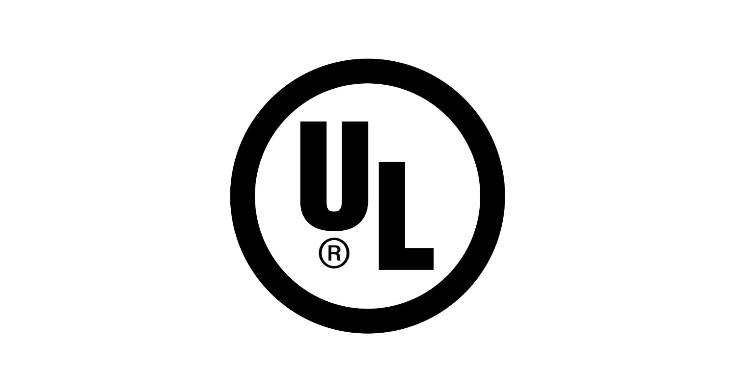 Black UL logo inside a circle on a white background, symbolizing security and compliance.